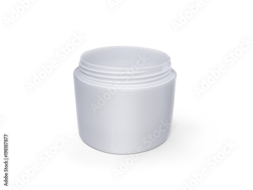 white jar of hand cream or gel with a silver stripe for your design