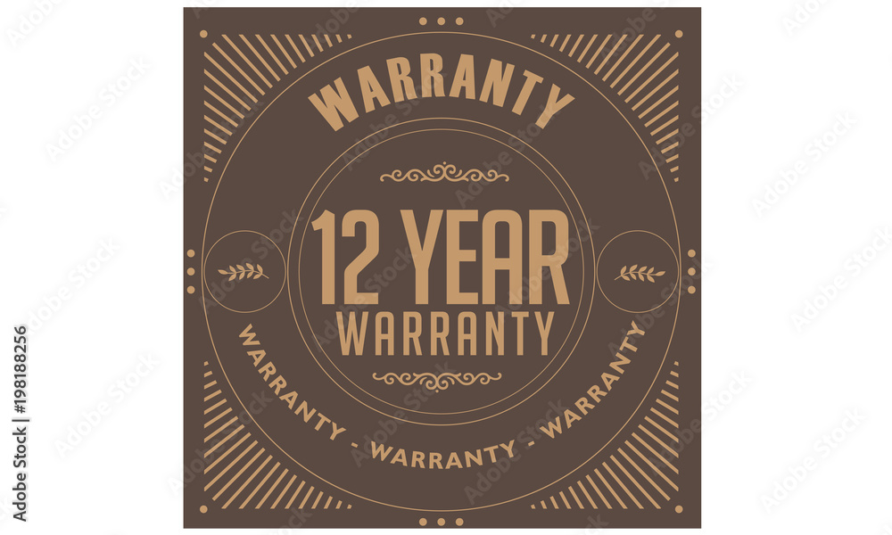 Fototapeta premium 12 years warranty icon vintage rubber stamp guarantee