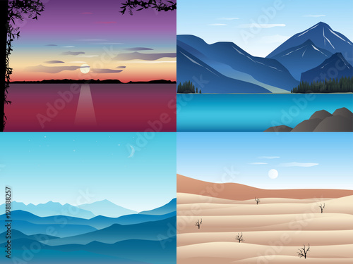 Vector landscape illustration in flat design