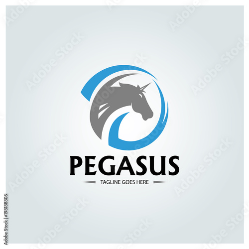Pegasus logo design template. Vector illustration