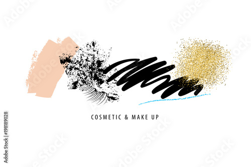 Obraz na plátně Makeup and cosmetic strokes
