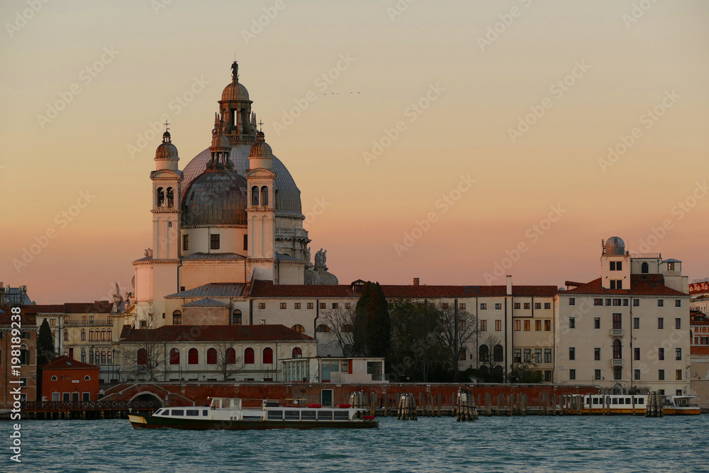 Italy, Venice, basilica Santa Maria della Salute on the Grand Canal