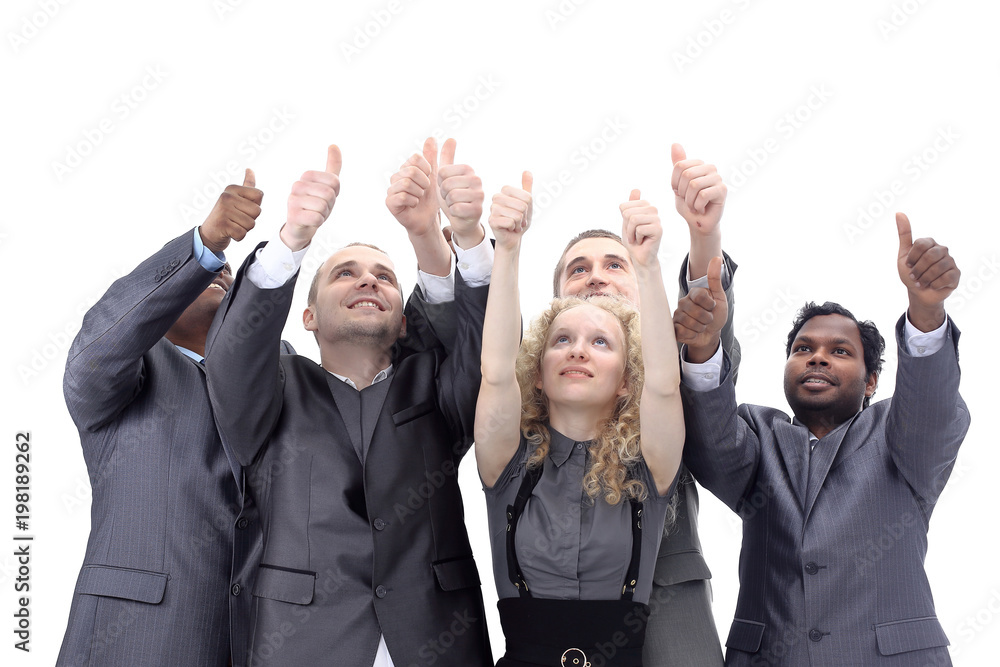 closeup.international business team showing thumbs up closeup.international business team showing thumbs up