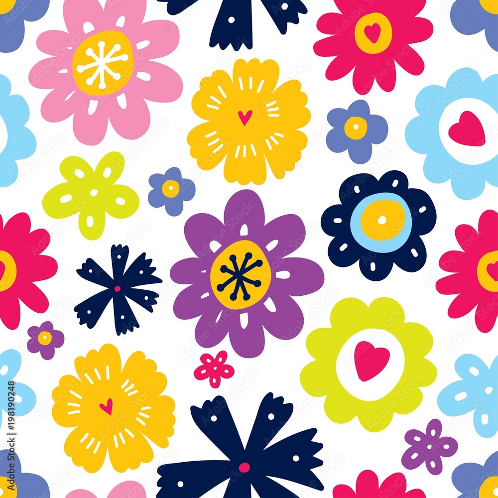 Spring flowers. Cute seamless pattern. Spring flowers. Cute seamless pattern.