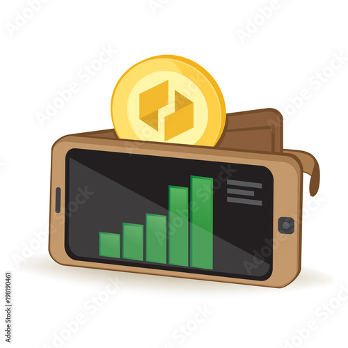 Ubiq Cryptocurrency Coin Digital Wallet Smartphone photo