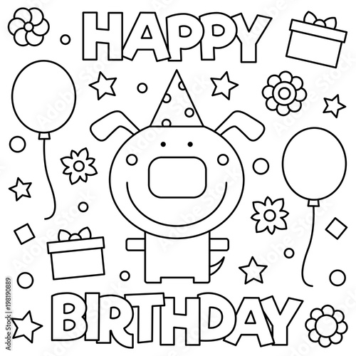 Canvas Print Coloring page. Vector illustration.