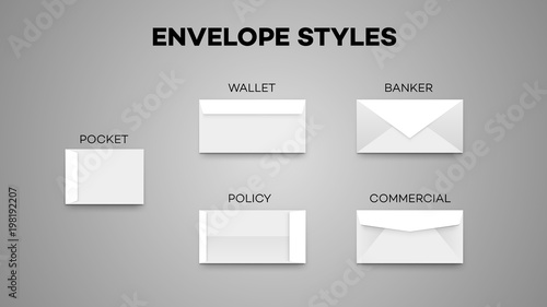 Most Envelope Styles. Vector Temlate.