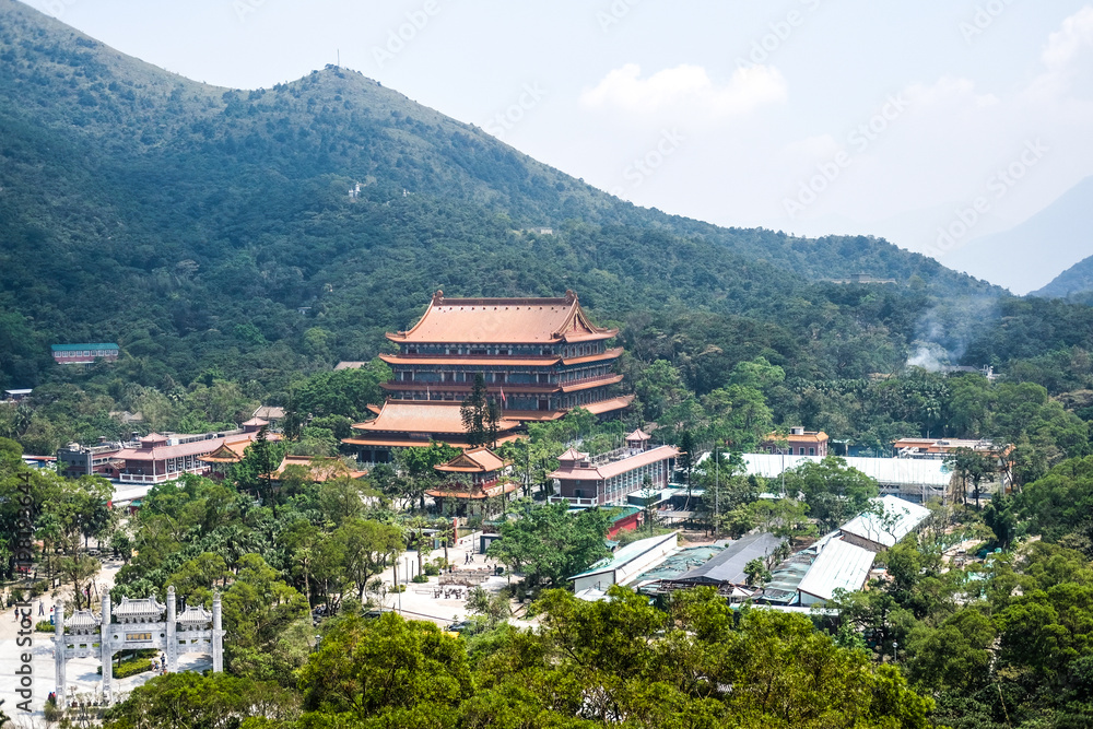 Top view of Ngong Ping village, Hong Kong