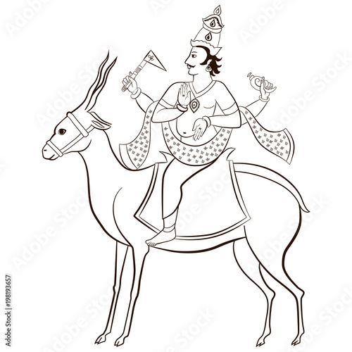 Hindu God Vayu sitting