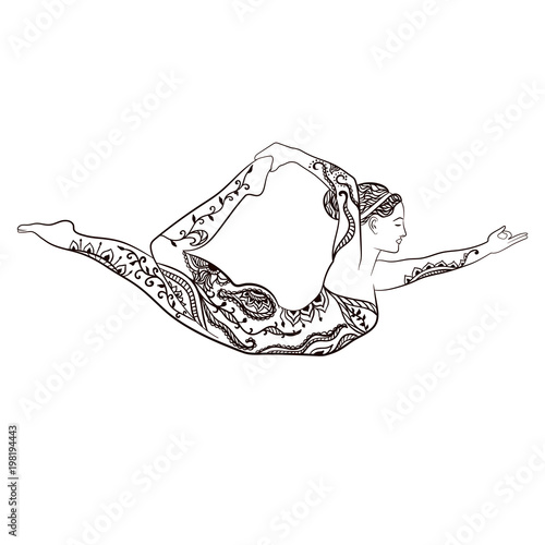 Ornament vector yoga. Geometric element hand drawn.