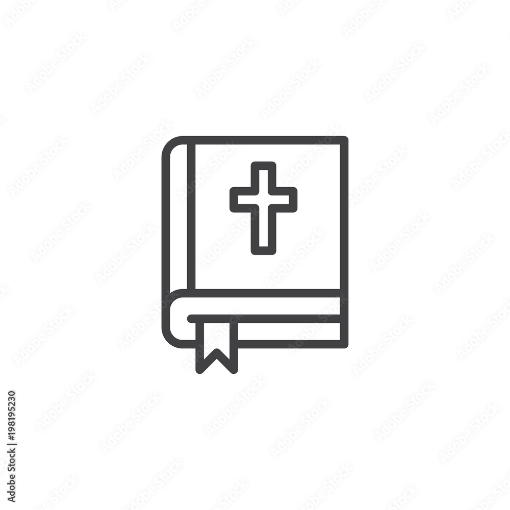 Bible outline icon. linear style sign for mobile concept and web design. Holy bible book with bookmark simple line vector icon. Symbol, logo illustration. Pixel perfect vector graphics Bible outline icon. linear style sign for mobile concept and web design. Holy bible book with bookmark simple line vector icon. Symbol, logo illustration. Pixel perfect vector graphics