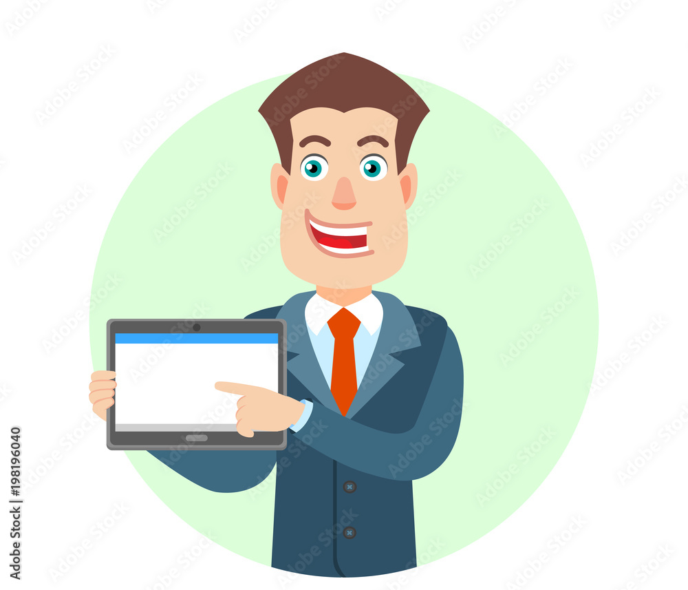 Businessman using tablet PC