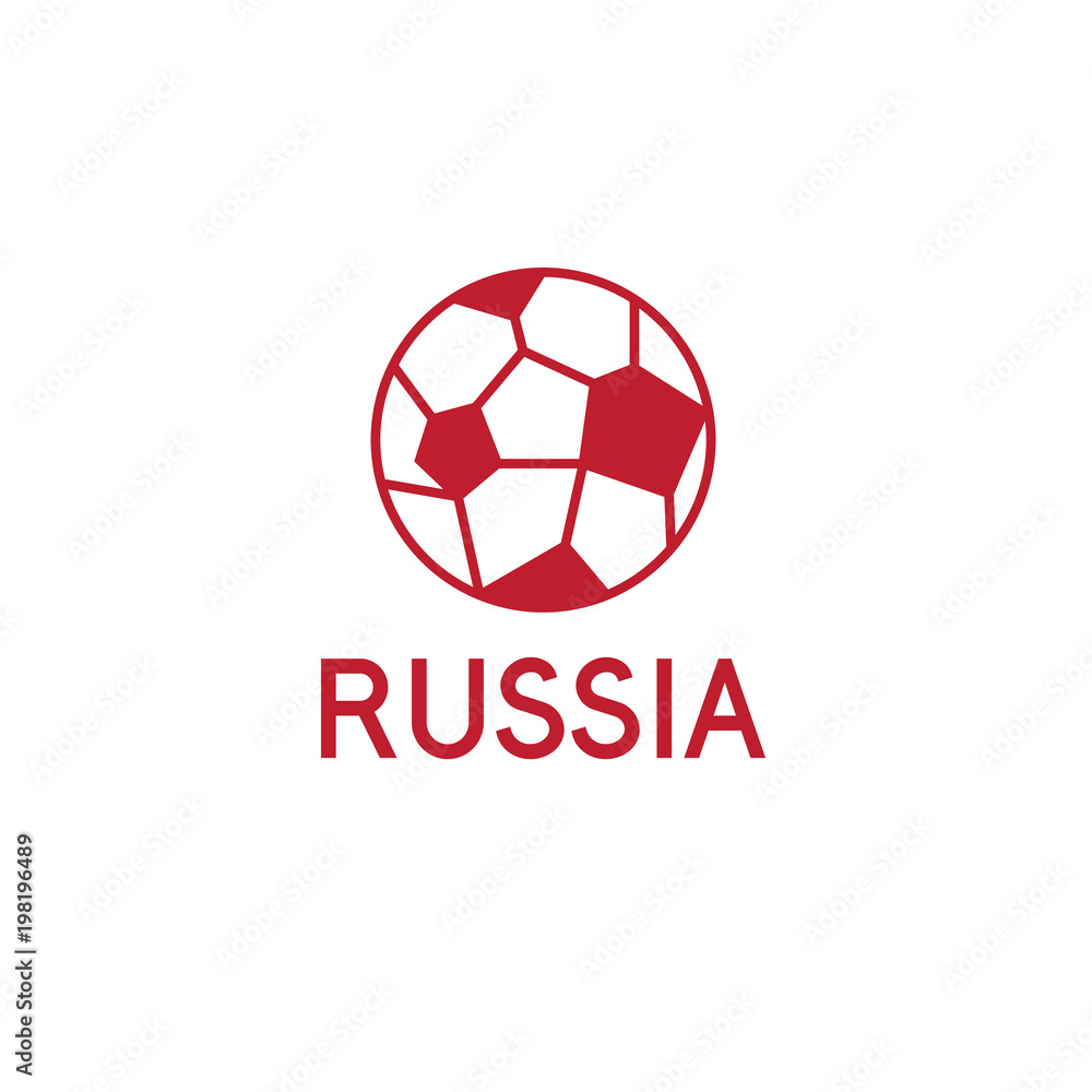 Football in Russia vector illustration with ball