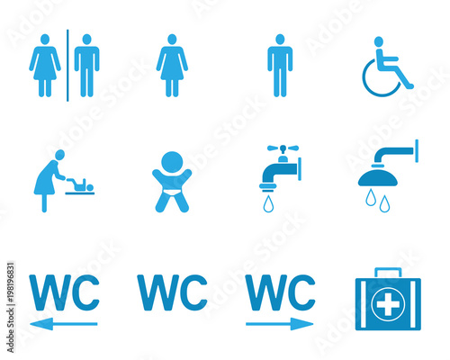 WC & Toiletten - Iconset (in Blau)
