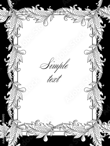 Retro vector ornamental frame, hand draw illustration.