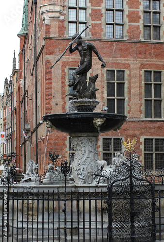 Neptune's Fountain in Gdańsk, Poland