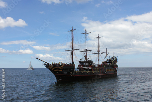 Pirate ship on the Baltic Sea