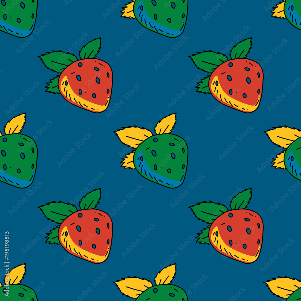 Strawberry seamless pattern. Original design for print or digital media. Strawberry seamless pattern. Original design for print or digital media.