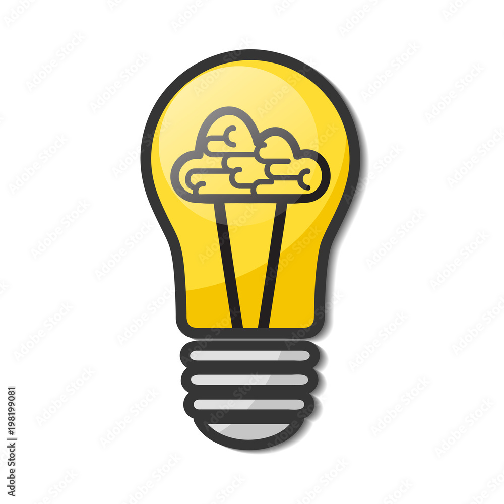 Lightbulb with brain - creative sketch draw vector illustration. Electric lamp with brain sign. Business idea concept. Lightbulb with brain - creative sketch draw vector illustration. Electric lamp with brain sign. Business idea concept.