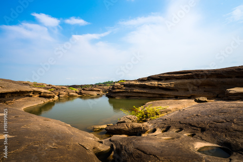 Natural of Rock Canyon in Mekhong River in Ubon Ratchathani, Thailand