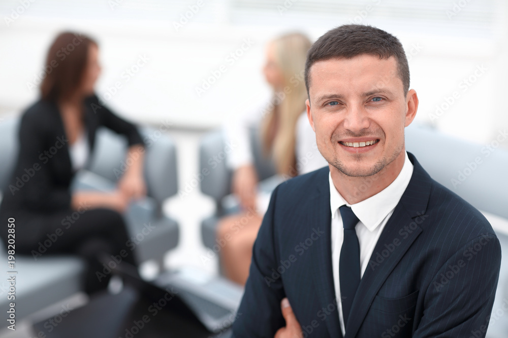 successful businessman on blurred background office successful businessman on blurred background office