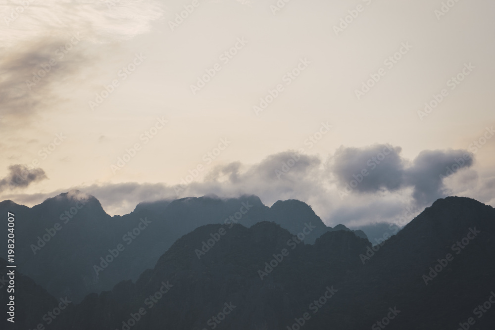 Silhouette of hills and clouds Silhouette of hills and clouds