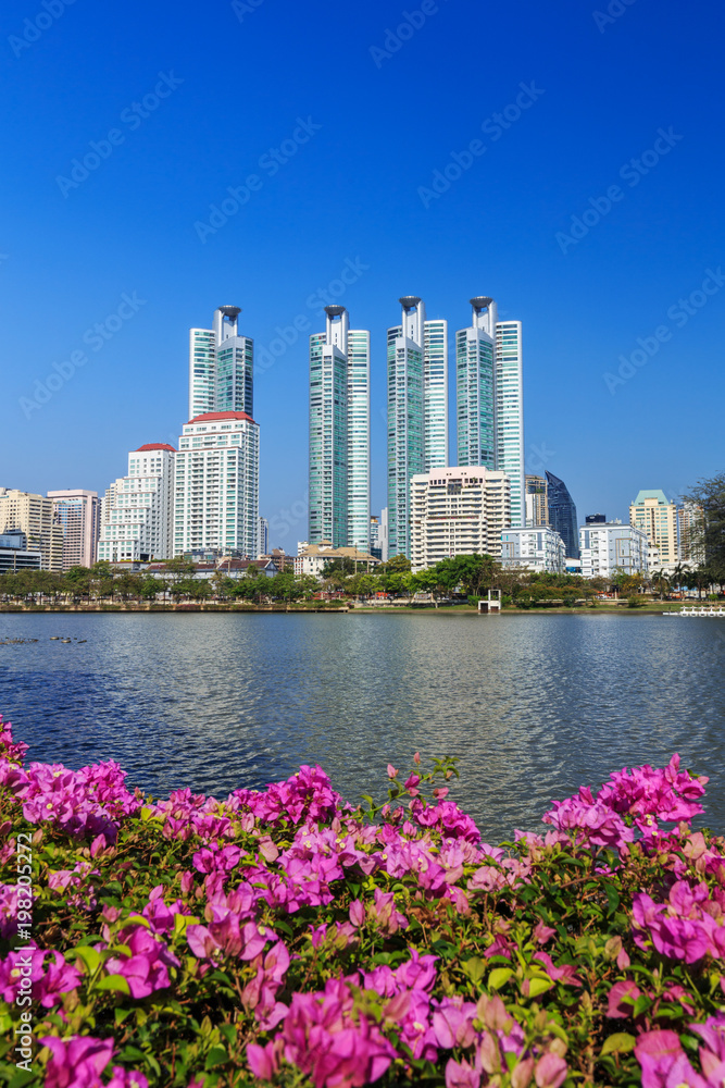 city view at Benjakitti Park, Bangkok, Thailand city view at Benjakitti Park, Bangkok, Thailand