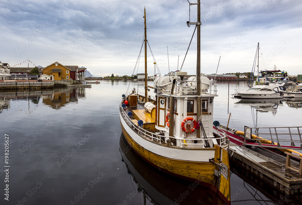 Fishing boat in the port of Strønstad
