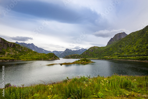 Mountains and beaches of Laukvik