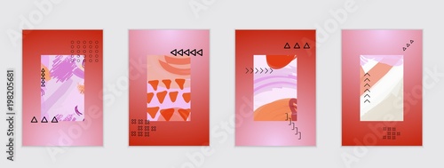 Set of artistic abstract universal card templates
