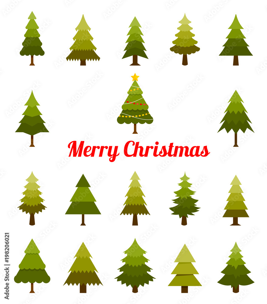 Obraz premium Christmas tree set.