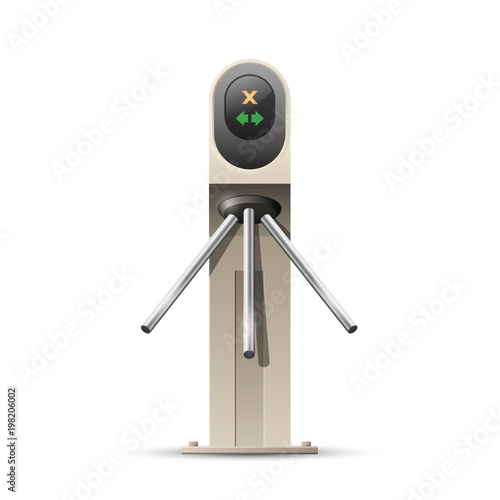 Modern turnstile, card entrance - entrance security system, access concept