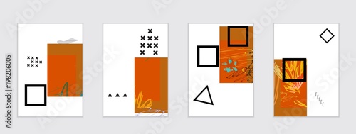 Set of artistic abstract universal card templates