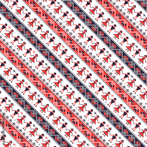 Seamless vector pattern with traditional Romanian motif