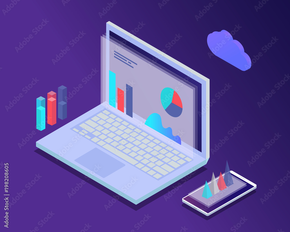 big data concept isometric vector illustration big data concept isometric vector illustration