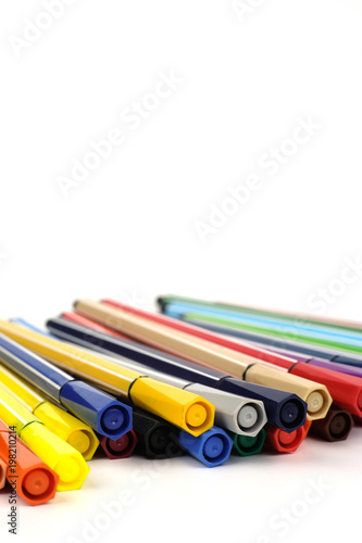 Color pen on white background