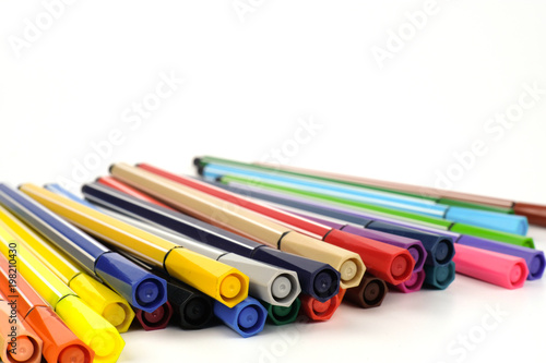 Color pen on white background
