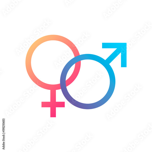 symbols of Venus and Mars, sexual orientation, vector illustration.