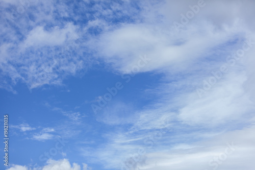 White clouds on a blue winter sky