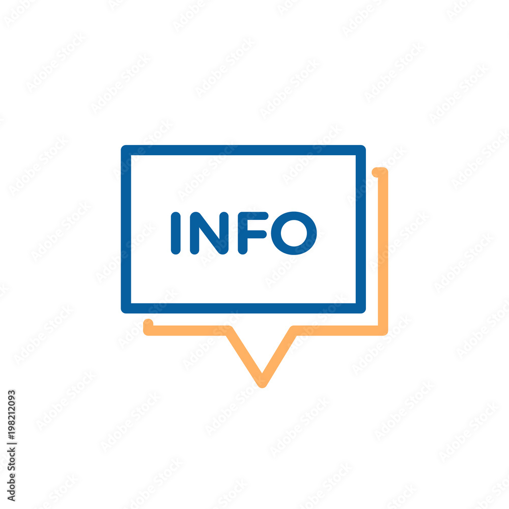 Info speech bubble minimal design. Vector trendy thin line icon illustration Info speech bubble minimal design. Vector trendy thin line icon illustration