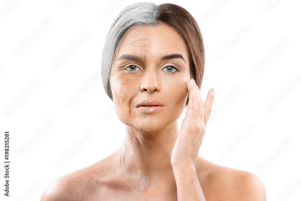 Aging concept. Young and old comparision. Aging concept. Young and old comparision.