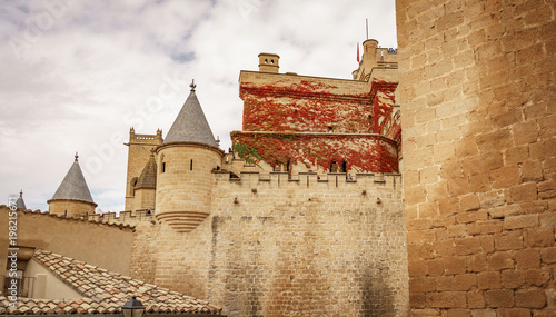 Castle of Olite and clouds, Navarre, Spain photo