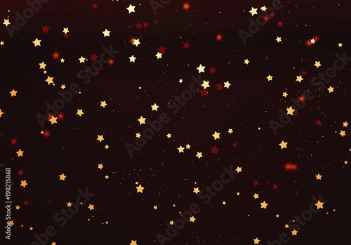 Falling stars isolated on black background