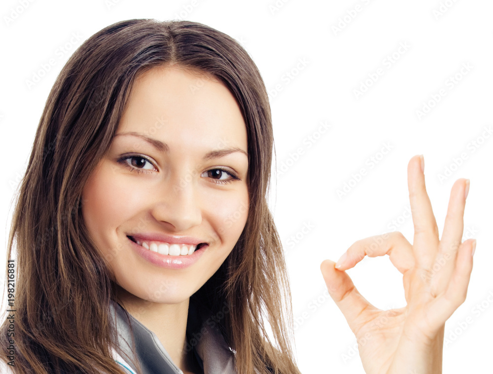 Doctor with okay gesture, over white Doctor with okay gesture, over white