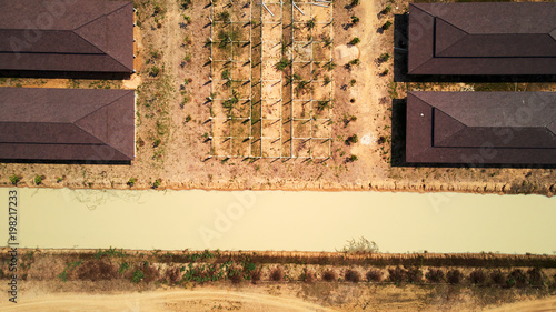 Aerial view of industril park photo