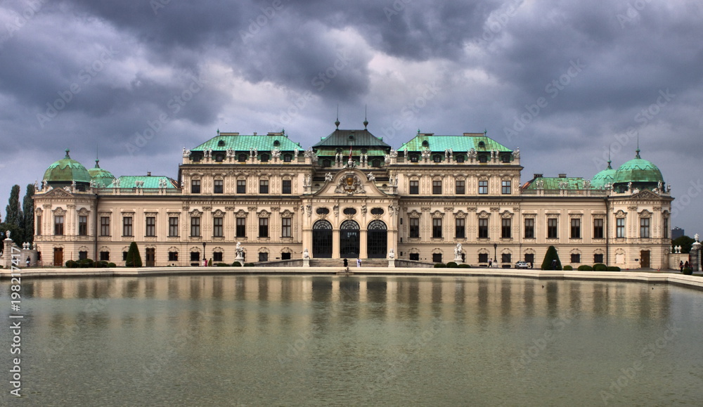 Facade of of Belvedere Palace in Vienna, Austria