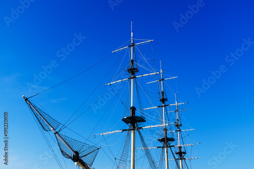 Old Schooner Mast and Ropes