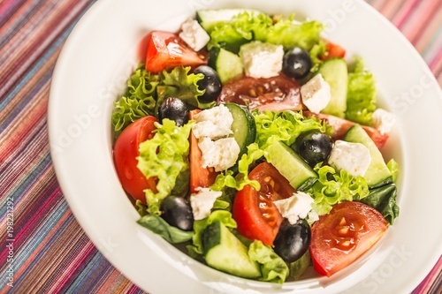 Fresh spring salad with vegetable