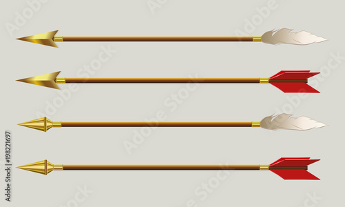 arrows with a gold tip, set