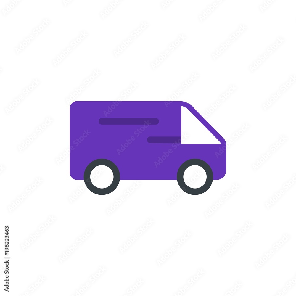 delivery truck, cargo truck flat vector icon. Modern simple isolated sign. Pixel perfect vector  illustration for logo, website, mobile app and other designs